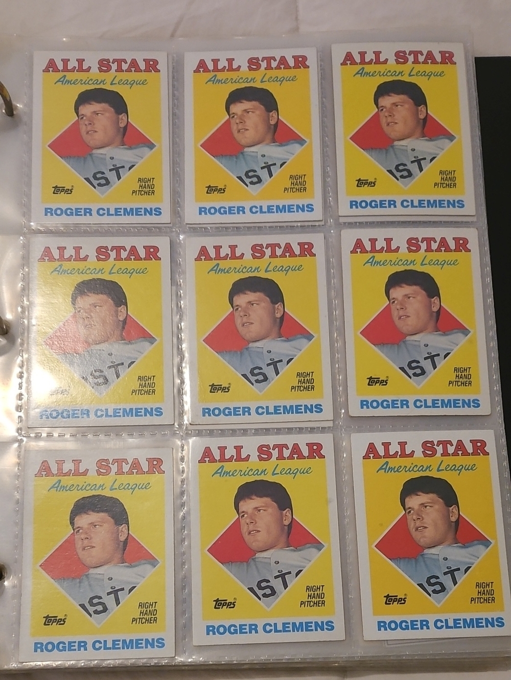 Roger Clemens All Star Baseball Card - Yellow/Red Design